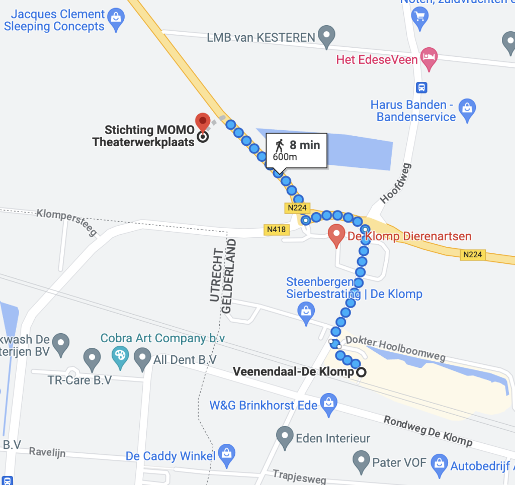 Looproute van Station Veenendaal-De Klomp naar 3Atelier